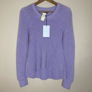 NWT Maiyet Lavender Pastel 100% Cotton Chunky Crewneck Sweater